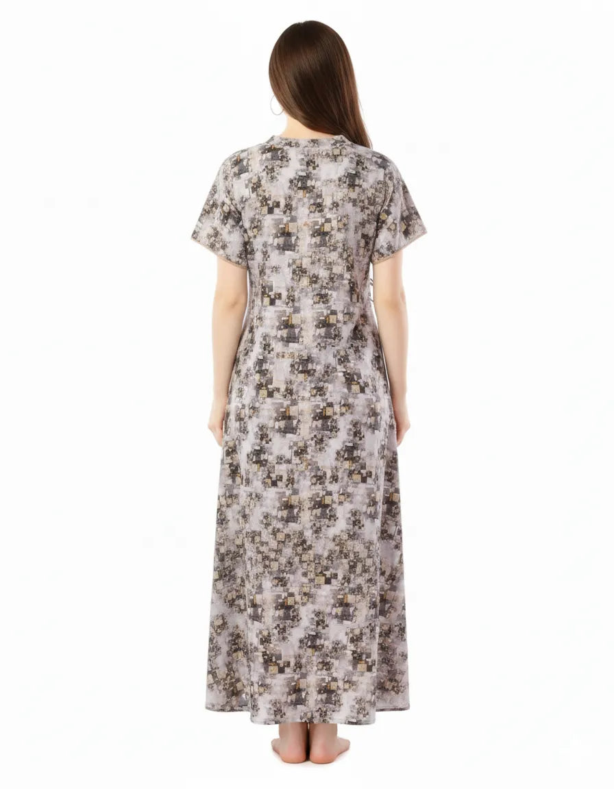 Arolisa Printed Rayon Alpine Nighty – Comfortable, Relaxed Fit (L/XL)