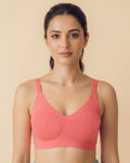 Cotton Non-Padded Full Coverage Bonded Bra (SB-935-Coral)