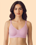 Ribbed Polyamide Padded Bonded Bra  (SB-998)(Pink)