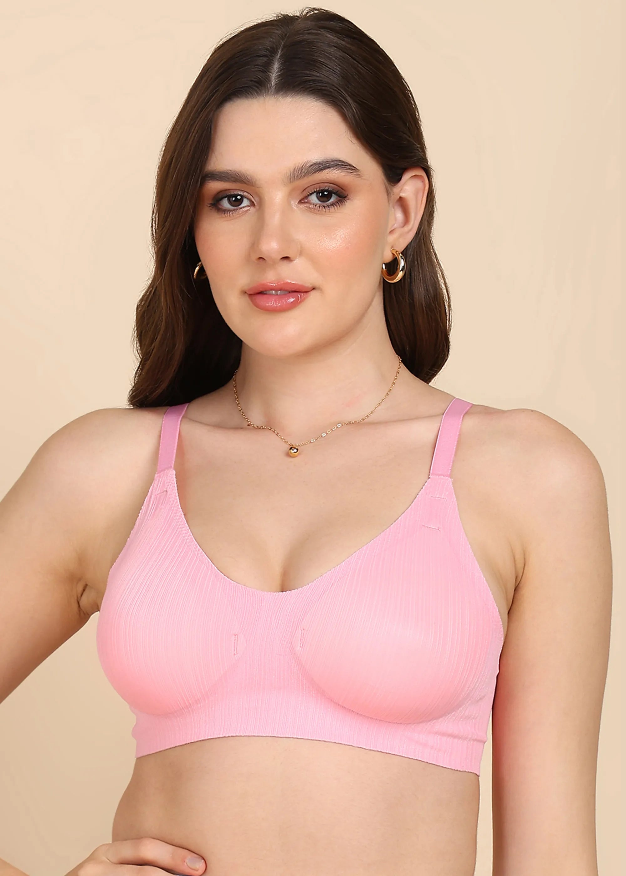 Swanz  Bonded Designer Fabric Padded Seamless Bra (SB-998)