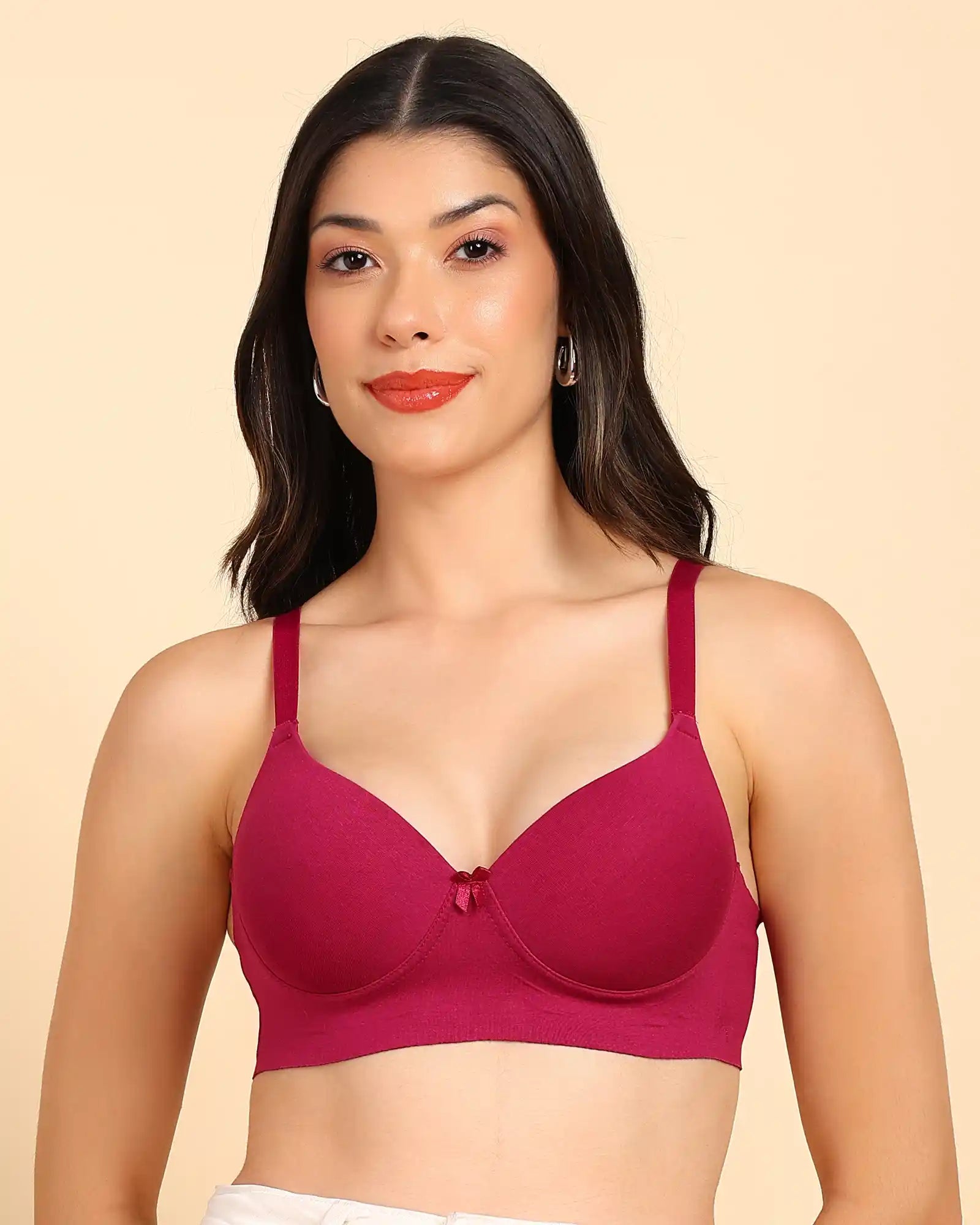 Swanz  Bonded Breathable Cotton Push-Up 3/4-Coverage Bra (Level 3 Padding) (SB-93510)