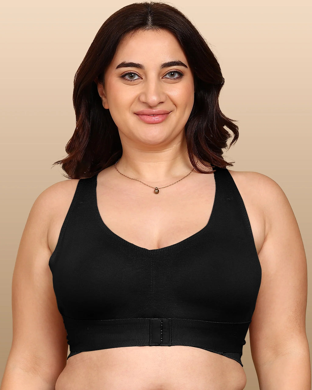 Swanz  Bonded Breathable Cotton Non-Padded Gym Bra with Posture Support (SB-995)