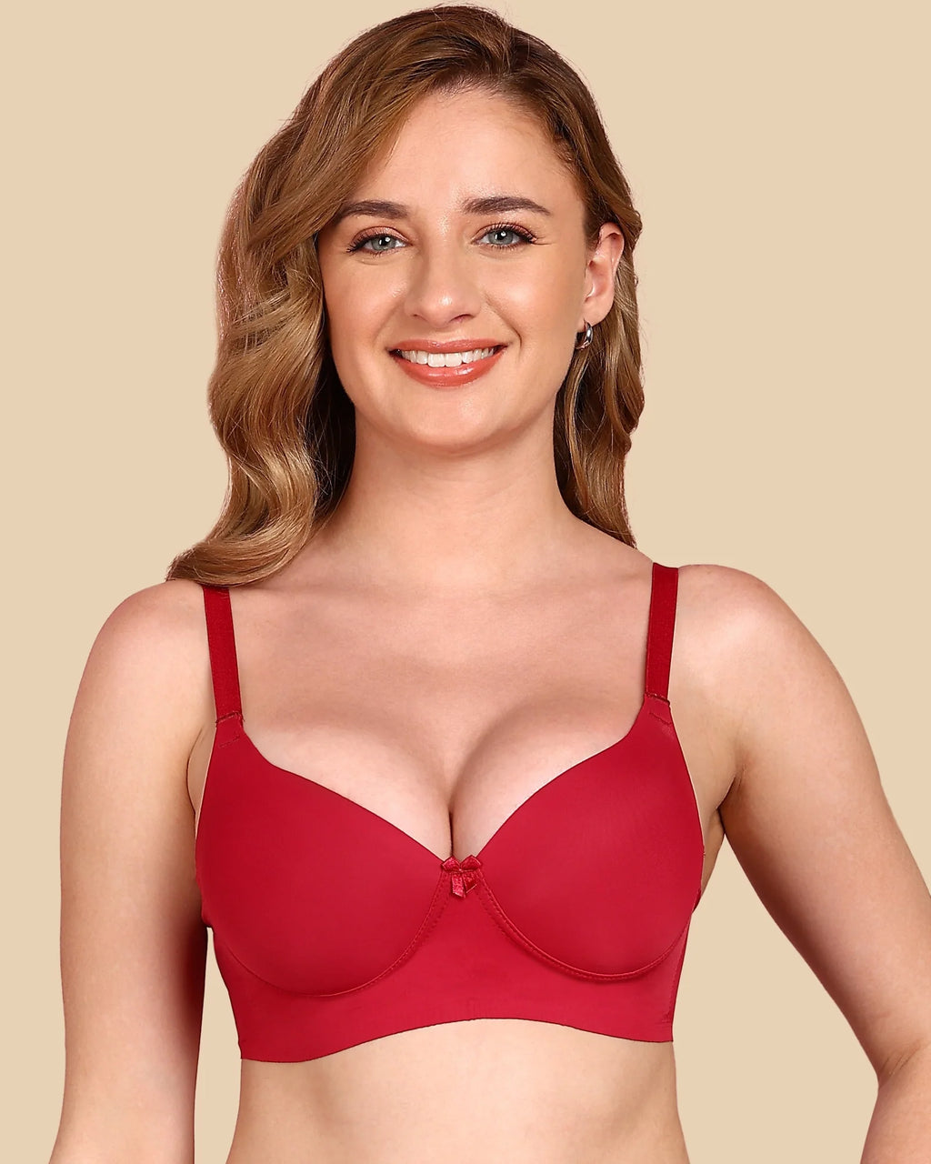 Swanz  Bonded Breathable Cotton Push-Up 3/4-Coverage Bra (Level 3 Padding) (SB-93510)