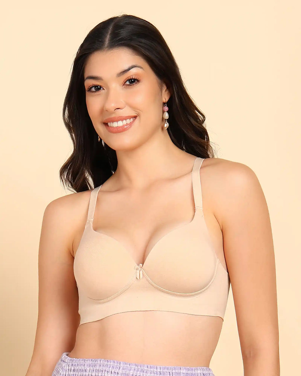 Swanz  Bonded Breathable Cotton Push-Up 3/4-Coverage Bra (Level 3 Padding) (SB-93510)