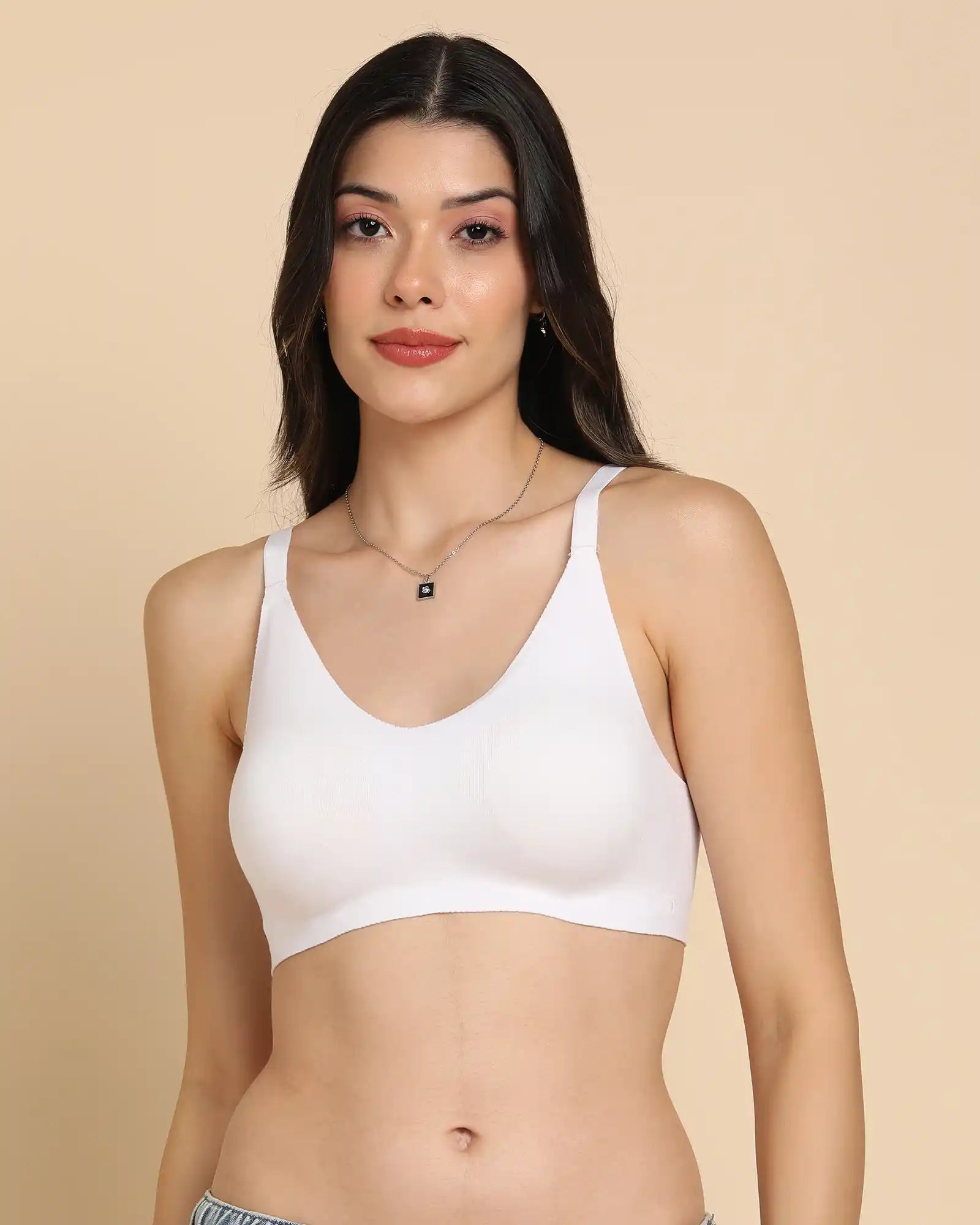 Swanz  Bonded Breathable Cotton Non-Padded Full-Coverage Bra with Hidden Concealer (SB-935)