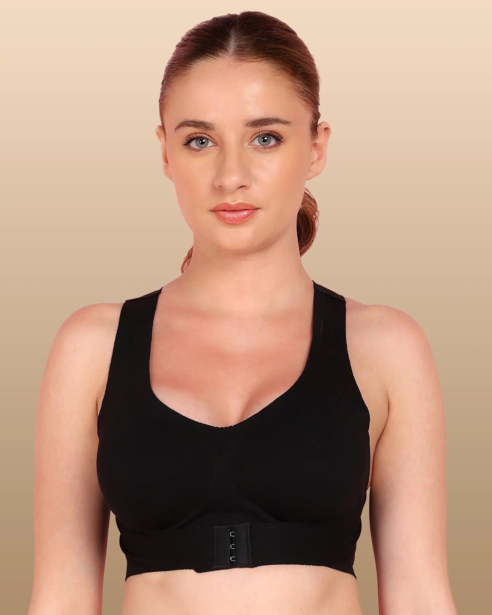Swanz  Bonded Breathable Cotton Padded Gym Bra with Posture Support (TW-SB-997)