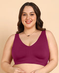 Swanz  Bonded Breathable Cotton Padded Full-Coverage Bra (SB-938-Wine)