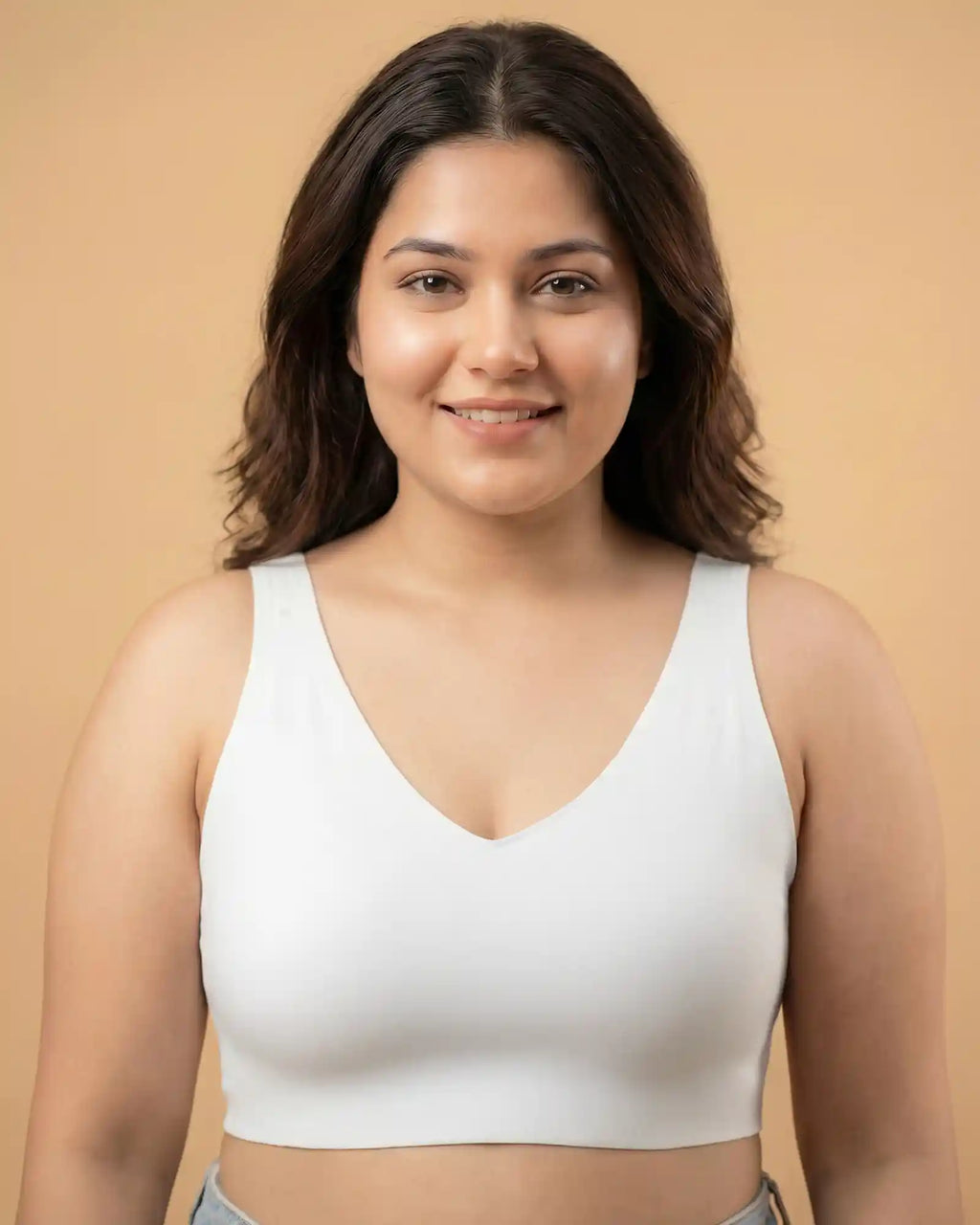 Cotton Non-Padded Full Coverage Bonded Bra (SB-935-White)