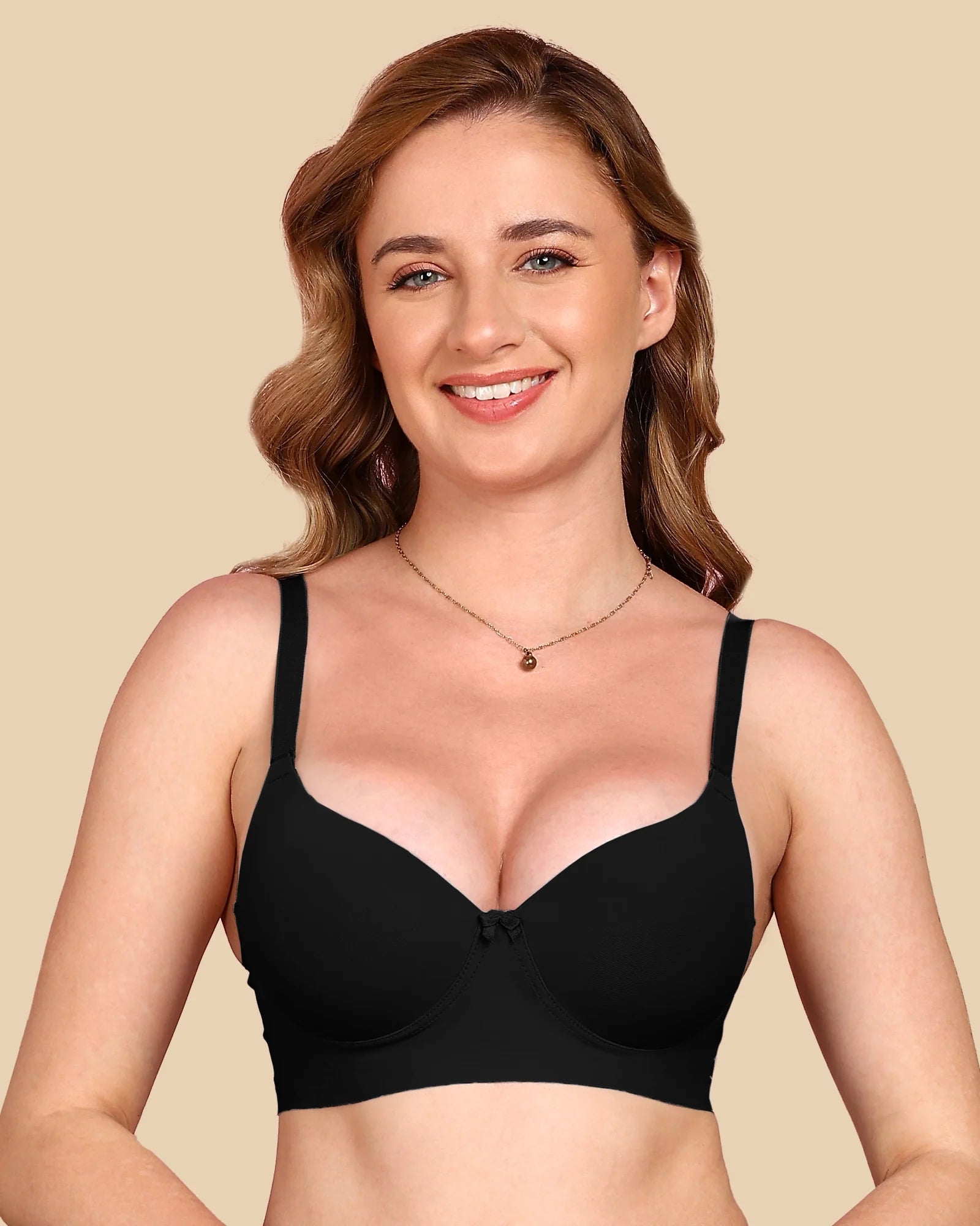 Swanz  Bonded Polyamide Push-Up 3/4 Coverage Bra (Level 3 Padding) (SB-95301)