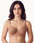 Cotton Non-wired Push-Up Bonded Bra (Level-3 Padding) with 3/4th Coverage (SB-93510) (Fawn)