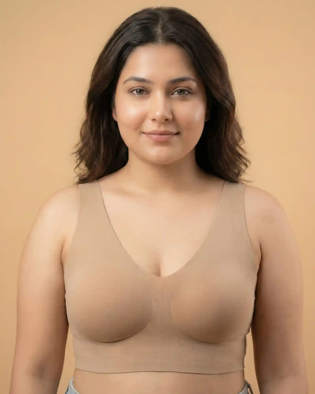 Cotton Non-Padded Full Coverage Bonded Bra (SB-935-Fawn)