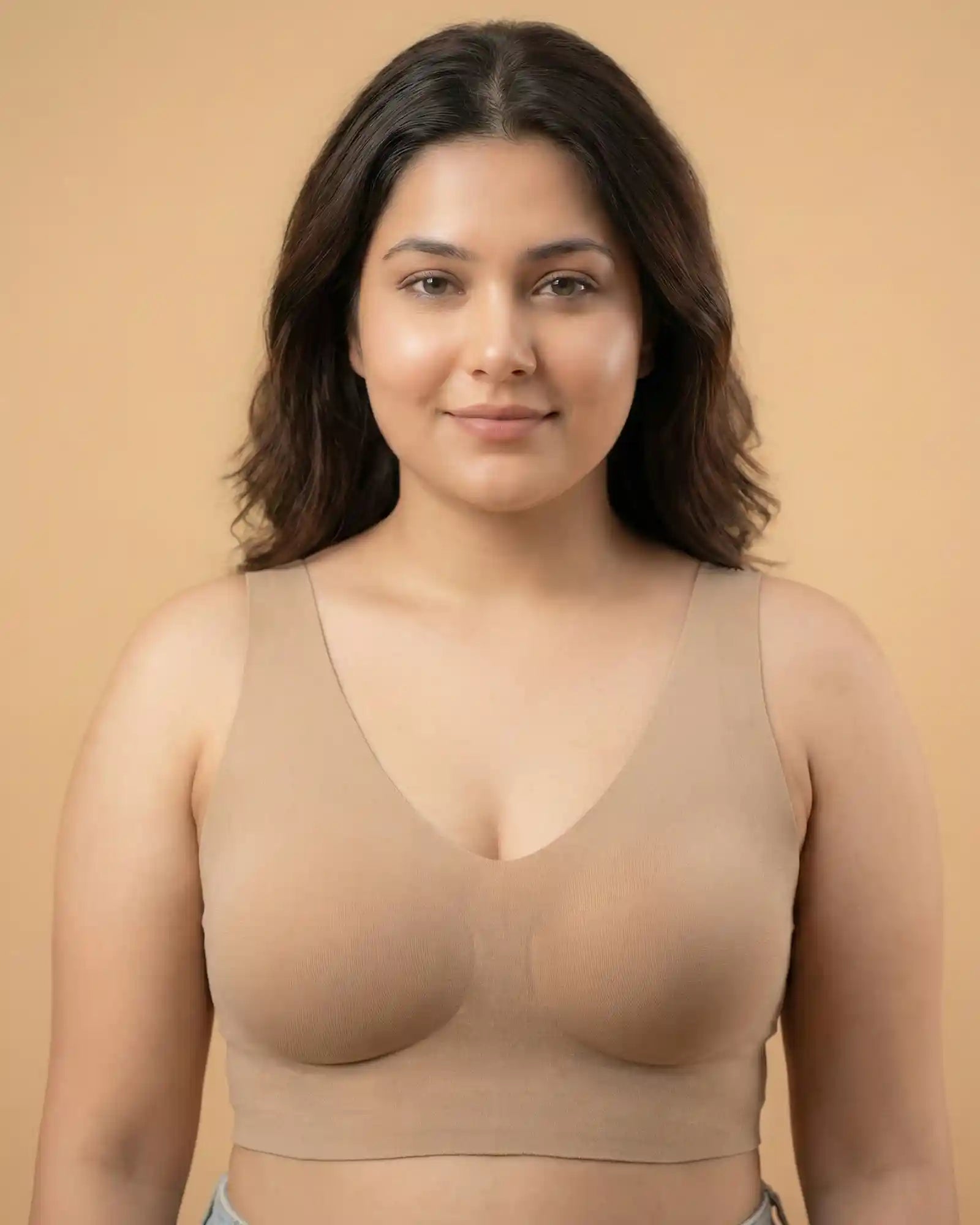 Cotton Non-Padded Full Coverage Bonded Bra (SB-935-Fawn)
