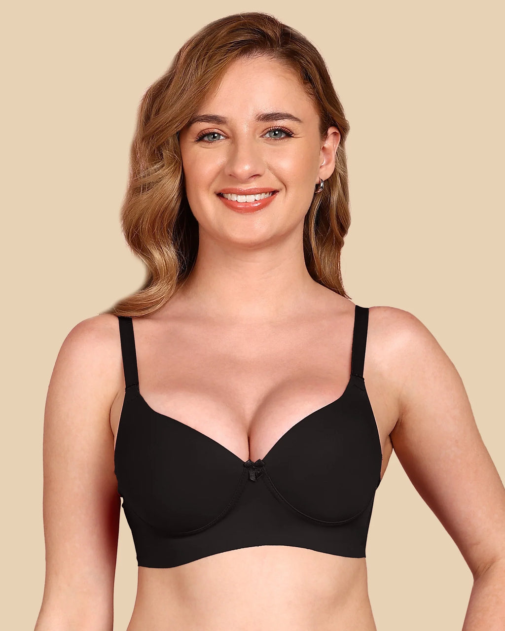 Swanz  Bonded Breathable Cotton Push-Up 3/4-Coverage Bra (Level 3 Padding) (SB-93510)
