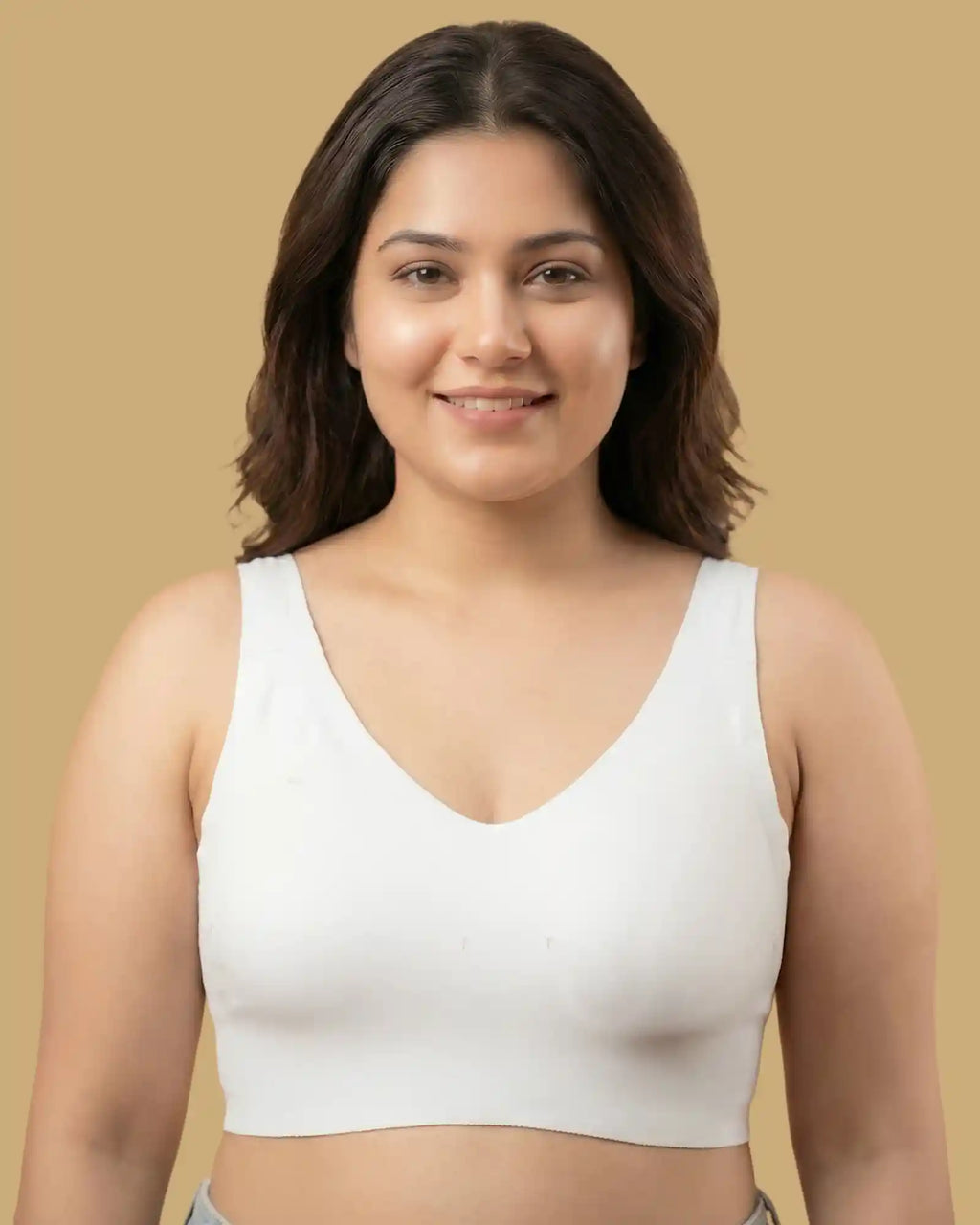 Cotton Padded Full Coverage Bonded Bra (SB-938-White)