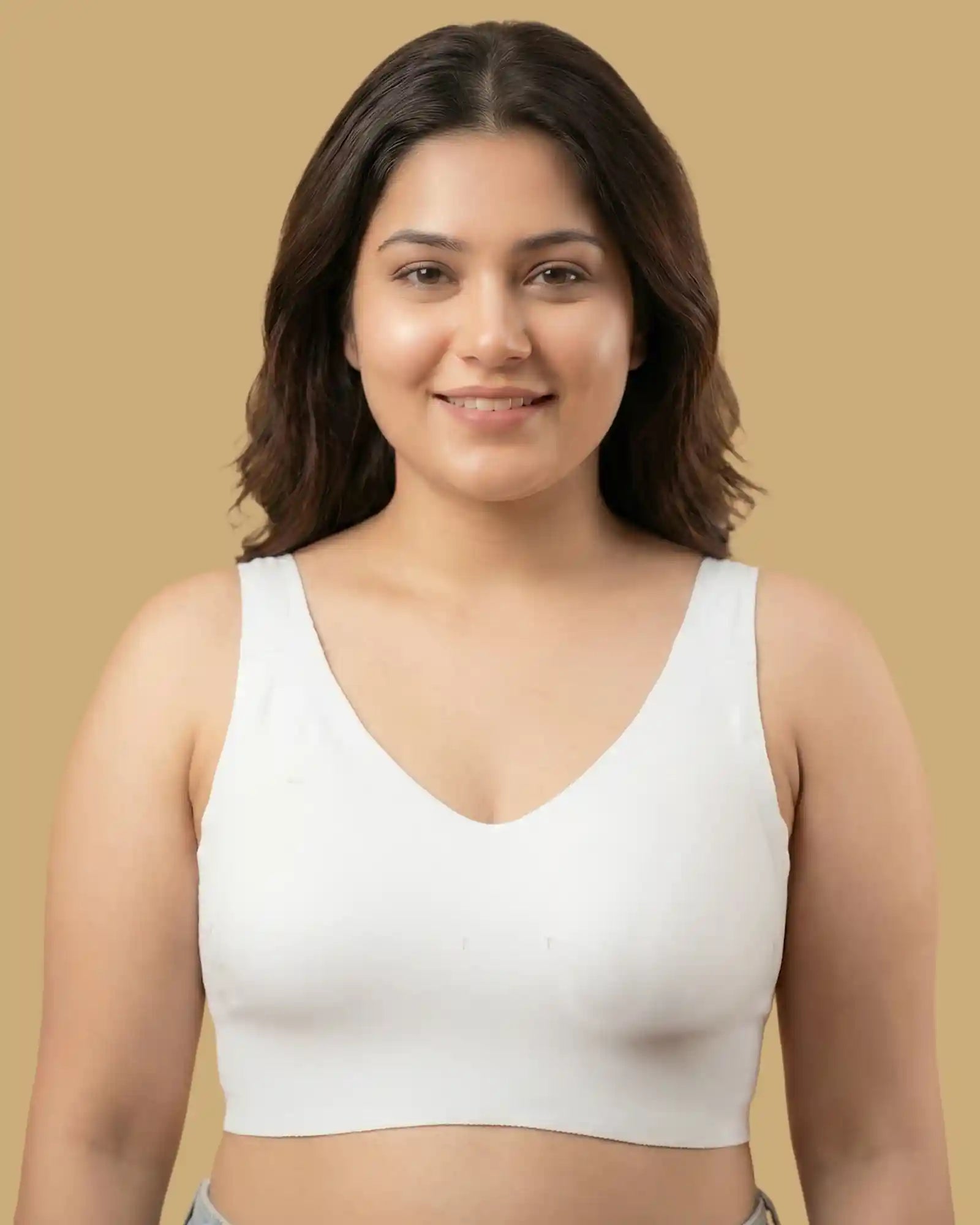 Cotton Padded Full Coverage Bonded Bra (SB-938-White)