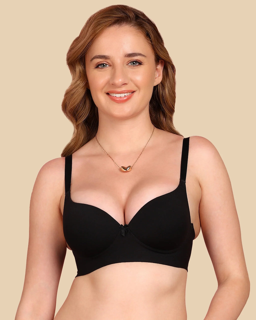 Swanz  Bonded Breathable Cotton Push-Up 3/4-Coverage Maximiser Bra (Level 2 Padding) (SB-97015)