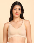 Swanz  Bonded Breathable Cotton Non-Padded Full-Coverage Bra with Hidden Concealer (SB-935-Skin)
