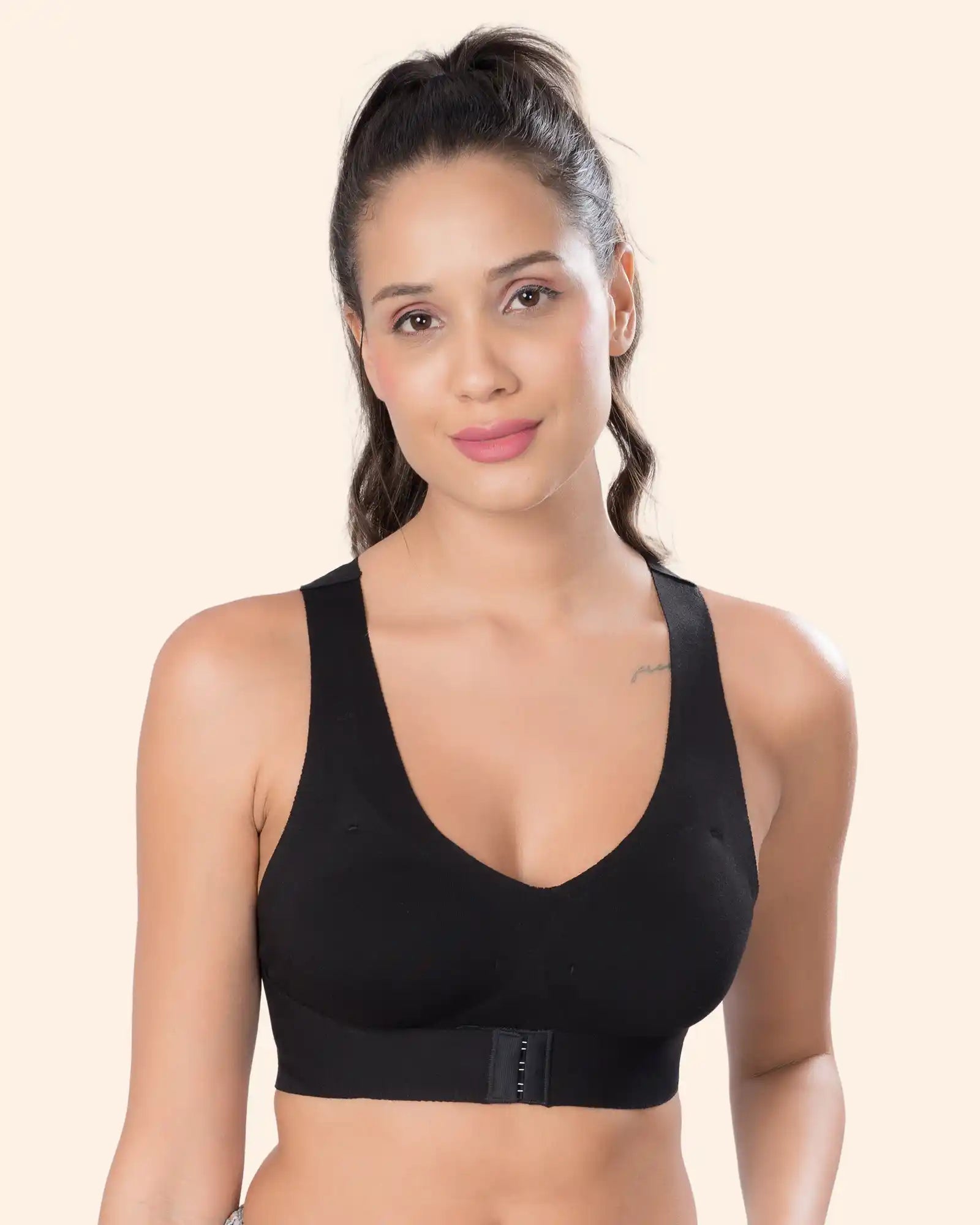 Swanz  Bonded Breathable Cotton Padded Gym Bra with Posture Support (SB-997)