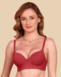 Swanz  Bonded Polyamide Push-Up 3/4 Coverage Maximiser Bra (Level 2 Padding) (SB-95107) (Maroon)