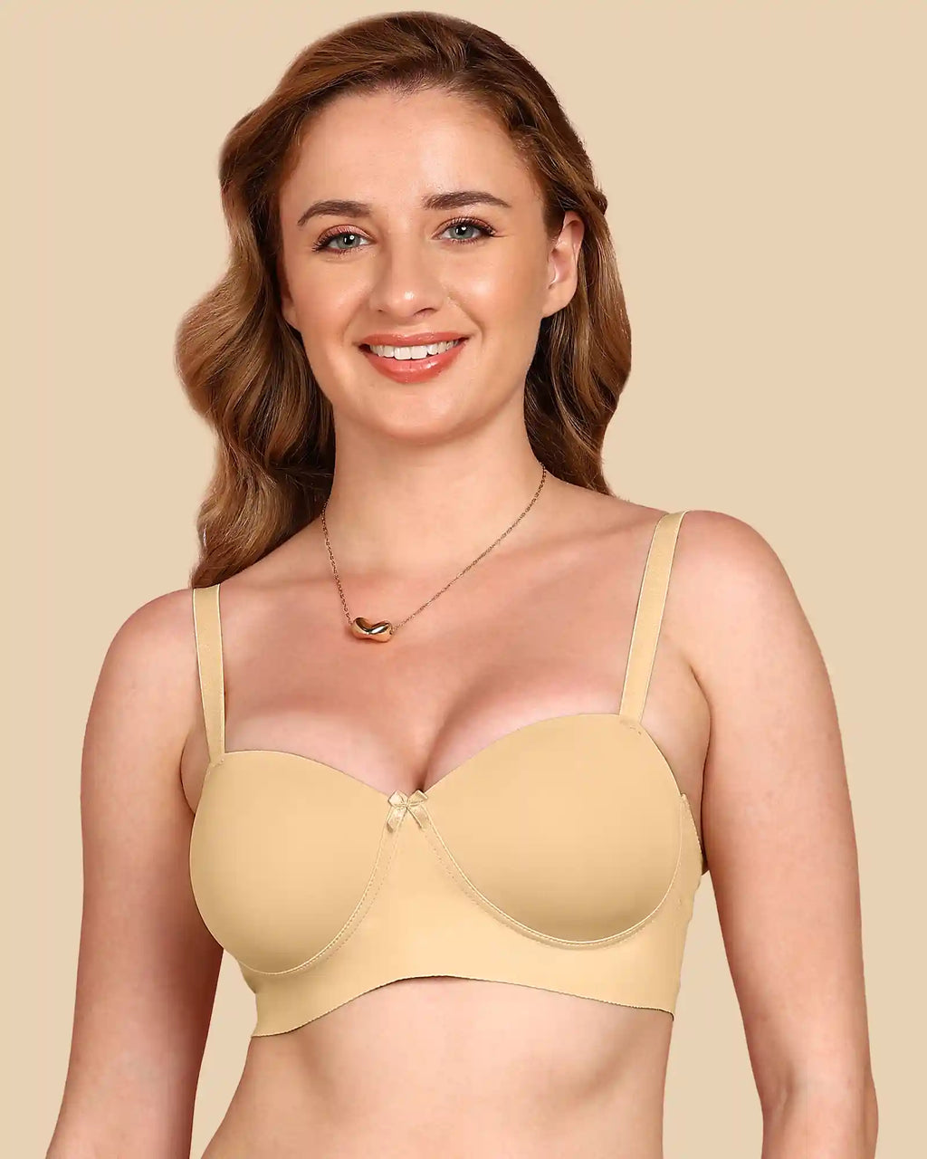 Swanz  Bonded Demi-Cup Padded Cotton Spandex Bra (SB-91012)