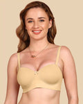 Swanz  Bonded Demi-Cup Padded Cotton Spandex Bra (SB-91012)