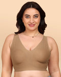 Swanz  Bonded Breathable Cotton Plus-Size Full-Coverage Bra with Hidden Concealer (TW-SB-915)