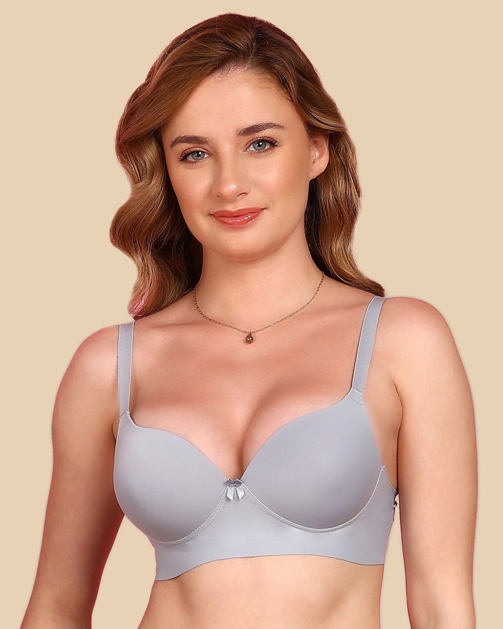 Swanz  Bonded Polyamide Push-Up 3/4 Coverage Maximiser Bra (Level 2 Padding) (SB-95107) (Grey)