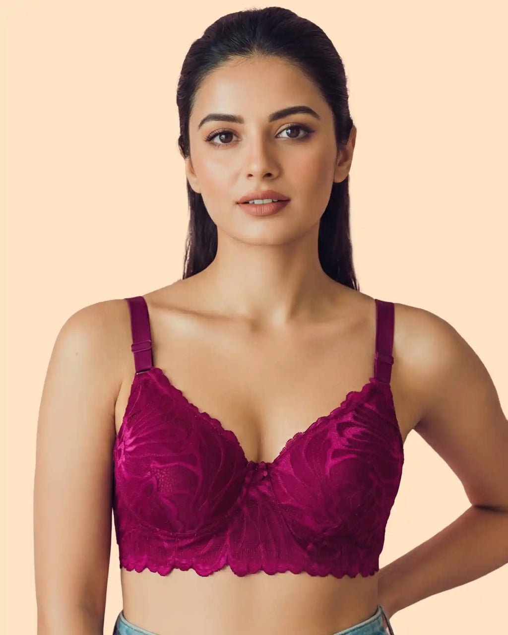 Cotton Padded Bonded Lace Bra (TW-SB-5801)