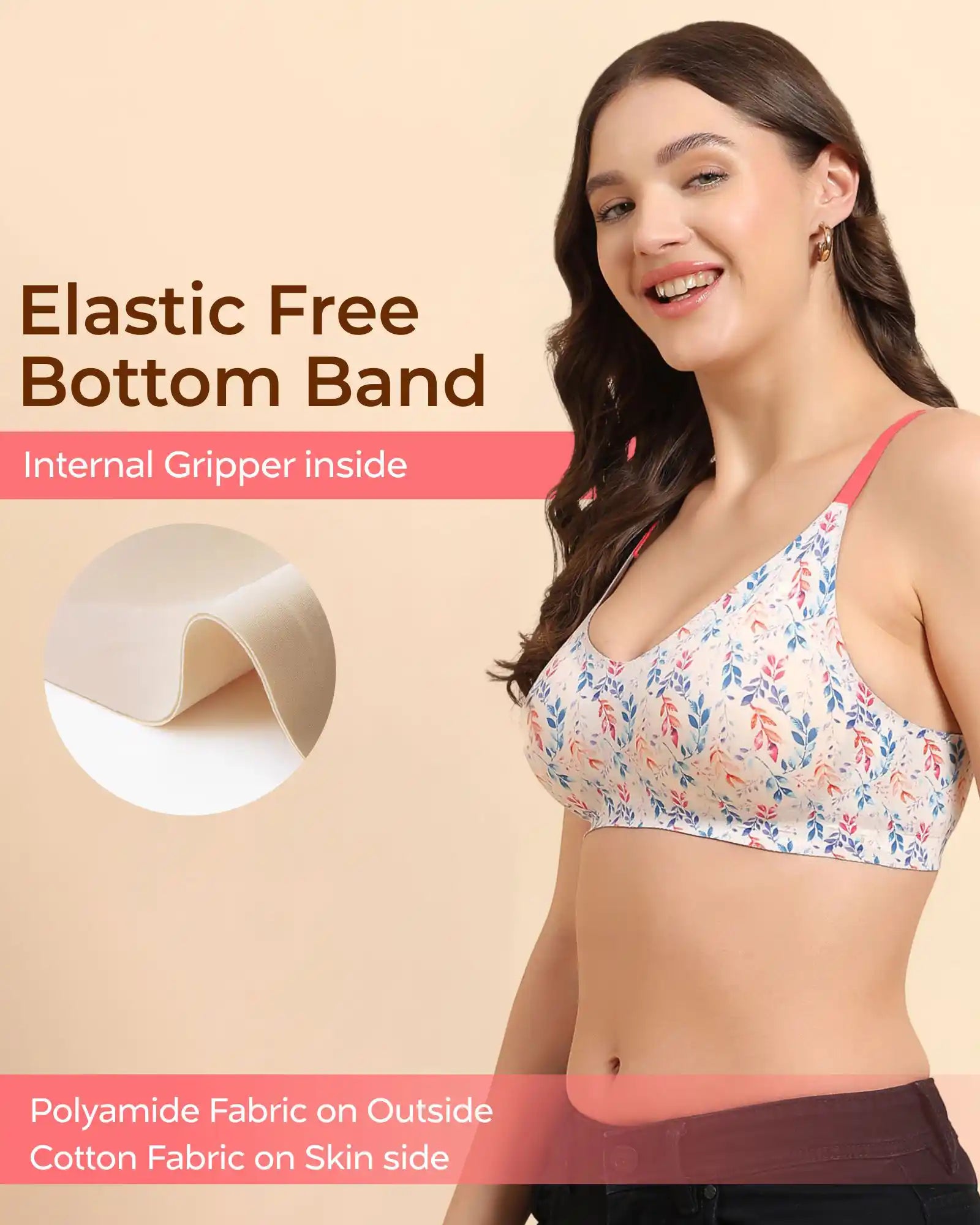 Swanz  Bonded Printed Full-Coverage Padded Bra (SB-68 PR)
