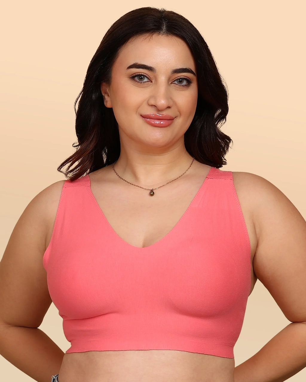 Swanz  Bonded Breathable Cotton Non-Padded Full-Coverage Bra with Hidden Concealer (SB-935)
