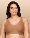 Swanz  Bonded Breathable Cotton Non-Padded Full-Coverage Bra with Hidden Concealer (SB-935)
