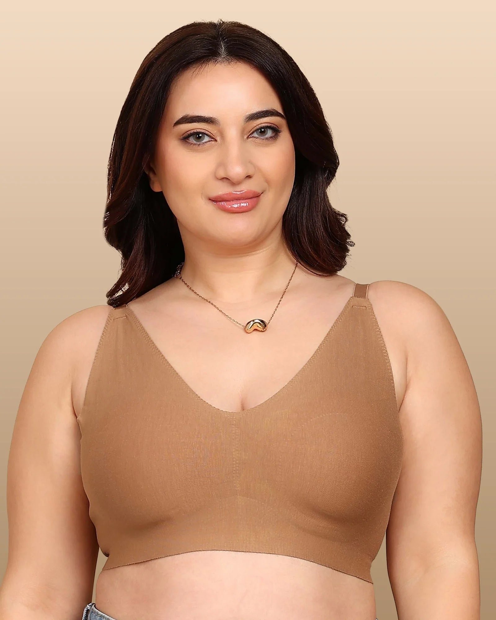Swanz  Bonded Breathable Cotton Non-Padded Full-Coverage Bra with Hidden Concealer (SB-935)