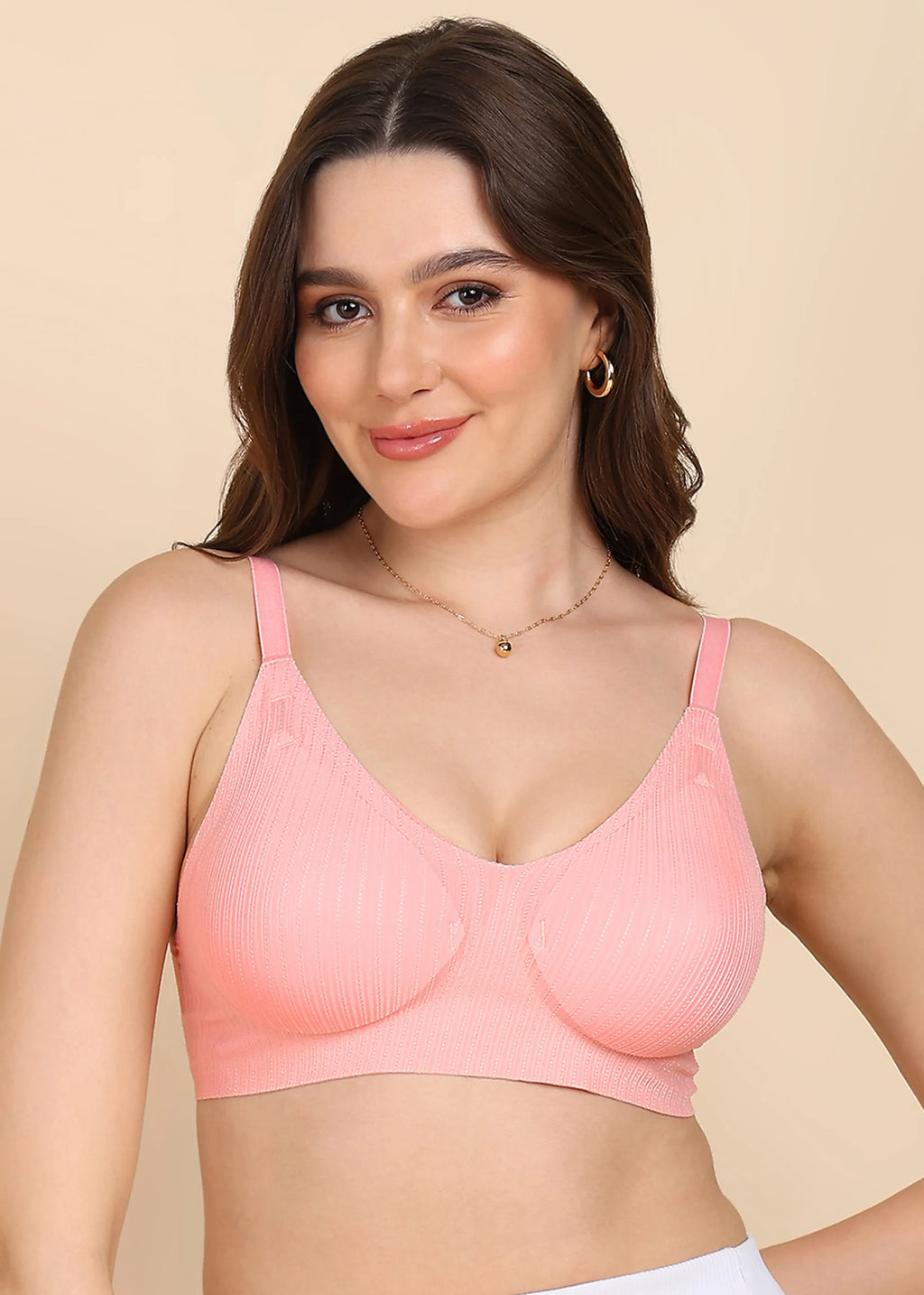 Swanz  Bonded Designer Fabric Padded Seamless Bra (SB-998)