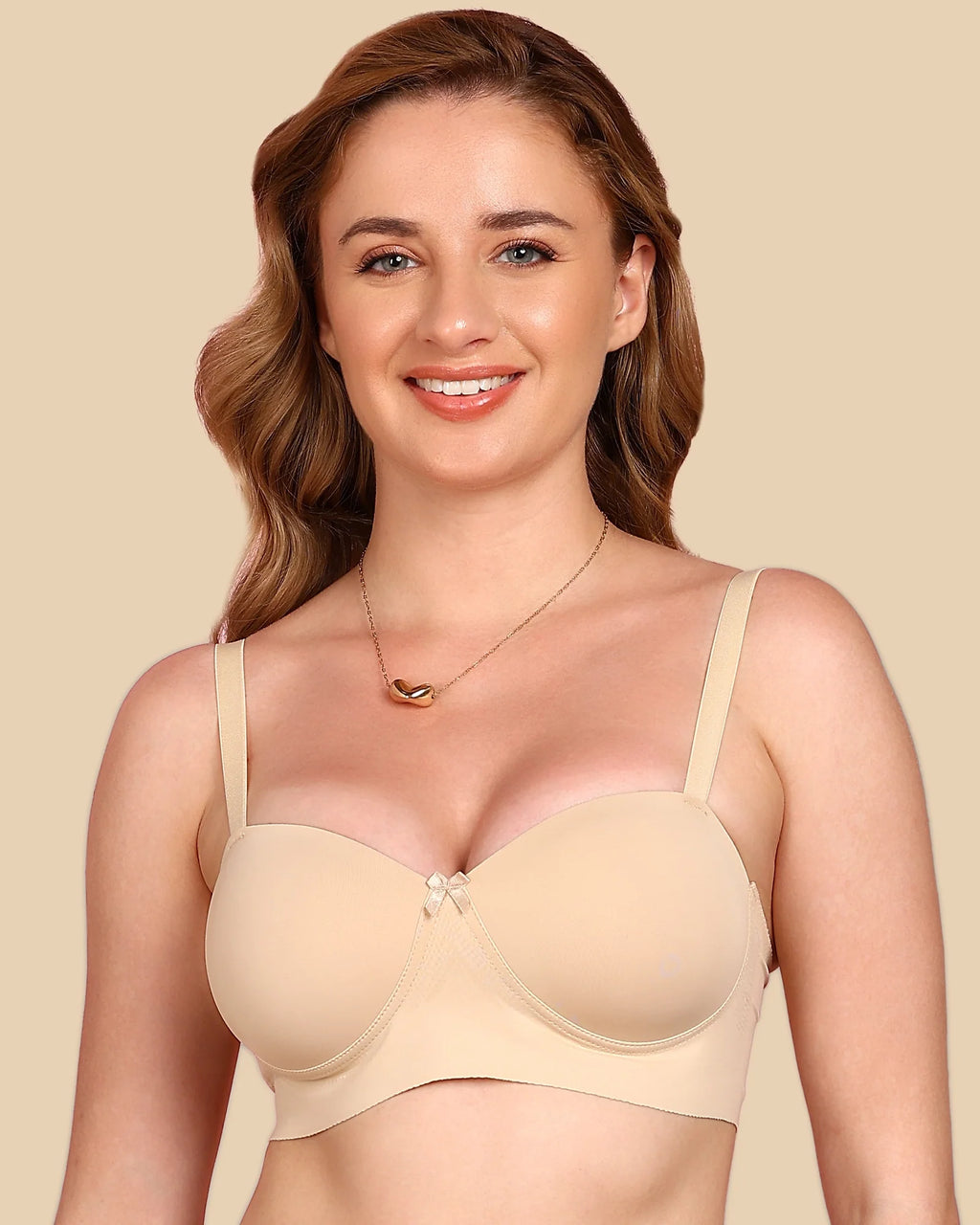 Swanz  Bonded Demi-Cup Padded Cotton Spandex Bra (SB-91012)