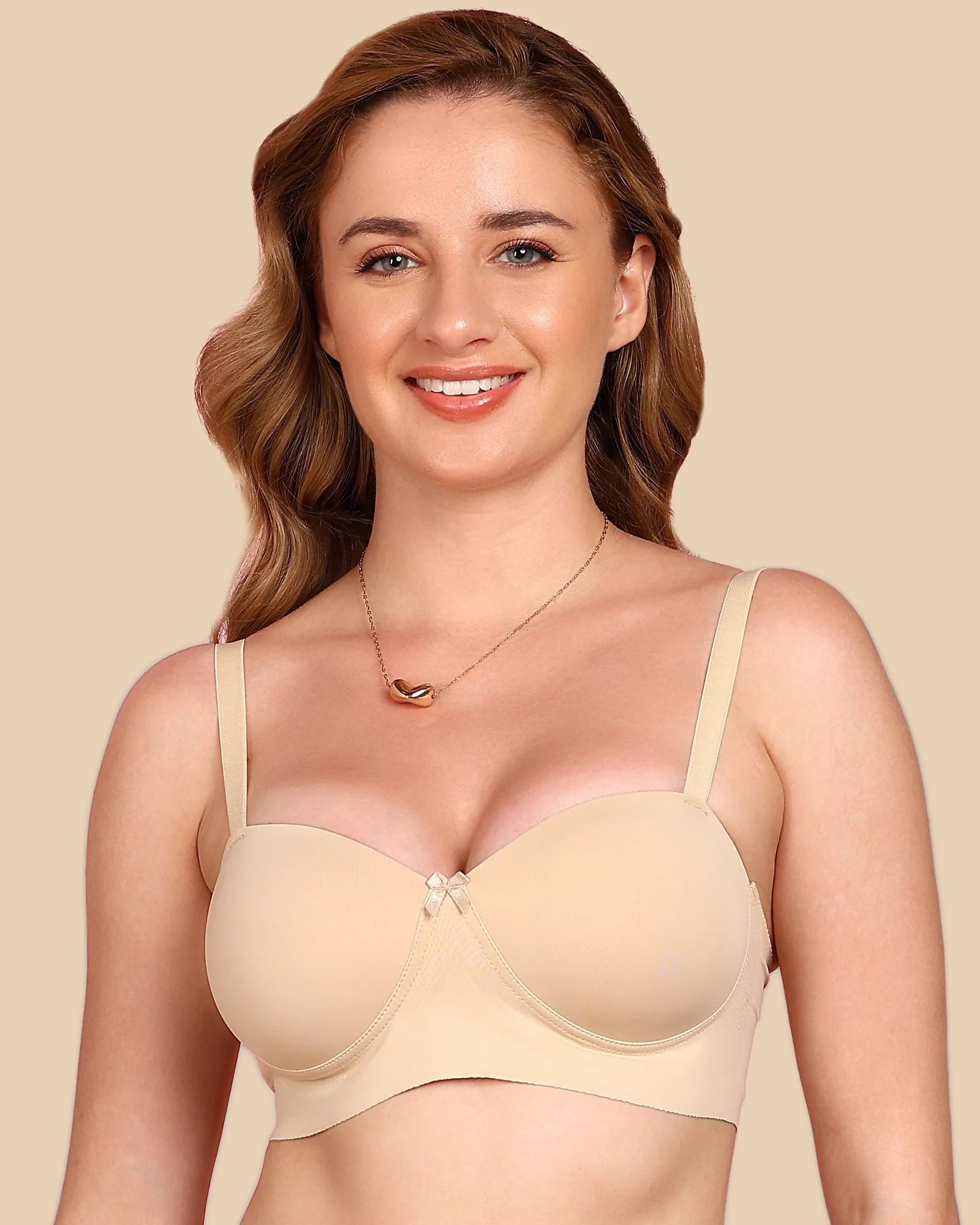 Swanz  Bonded Demi-Cup Padded Cotton Spandex Bra (SB-91012)