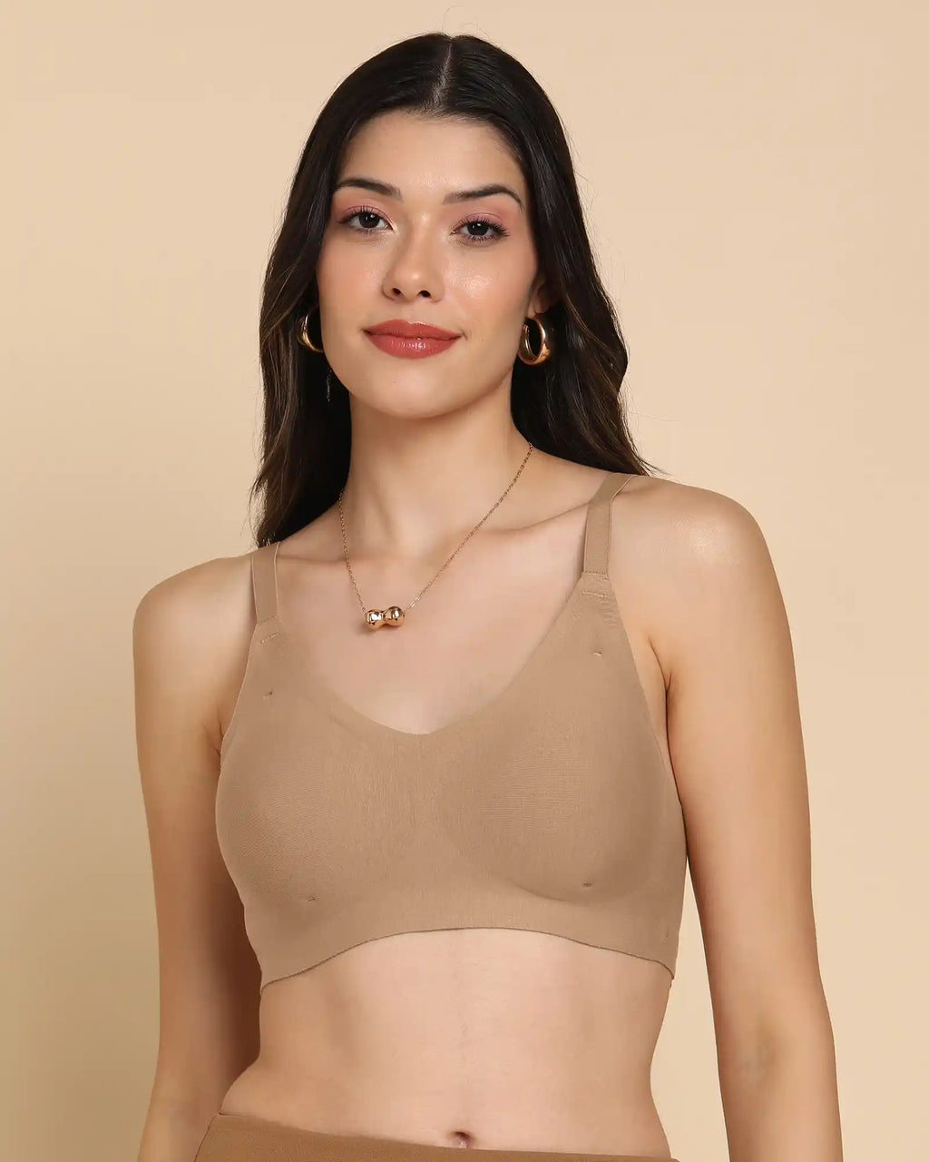 Swanz  Bonded Breathable Cotton Padded Full-Coverage Bra (SB-938-Fawn)