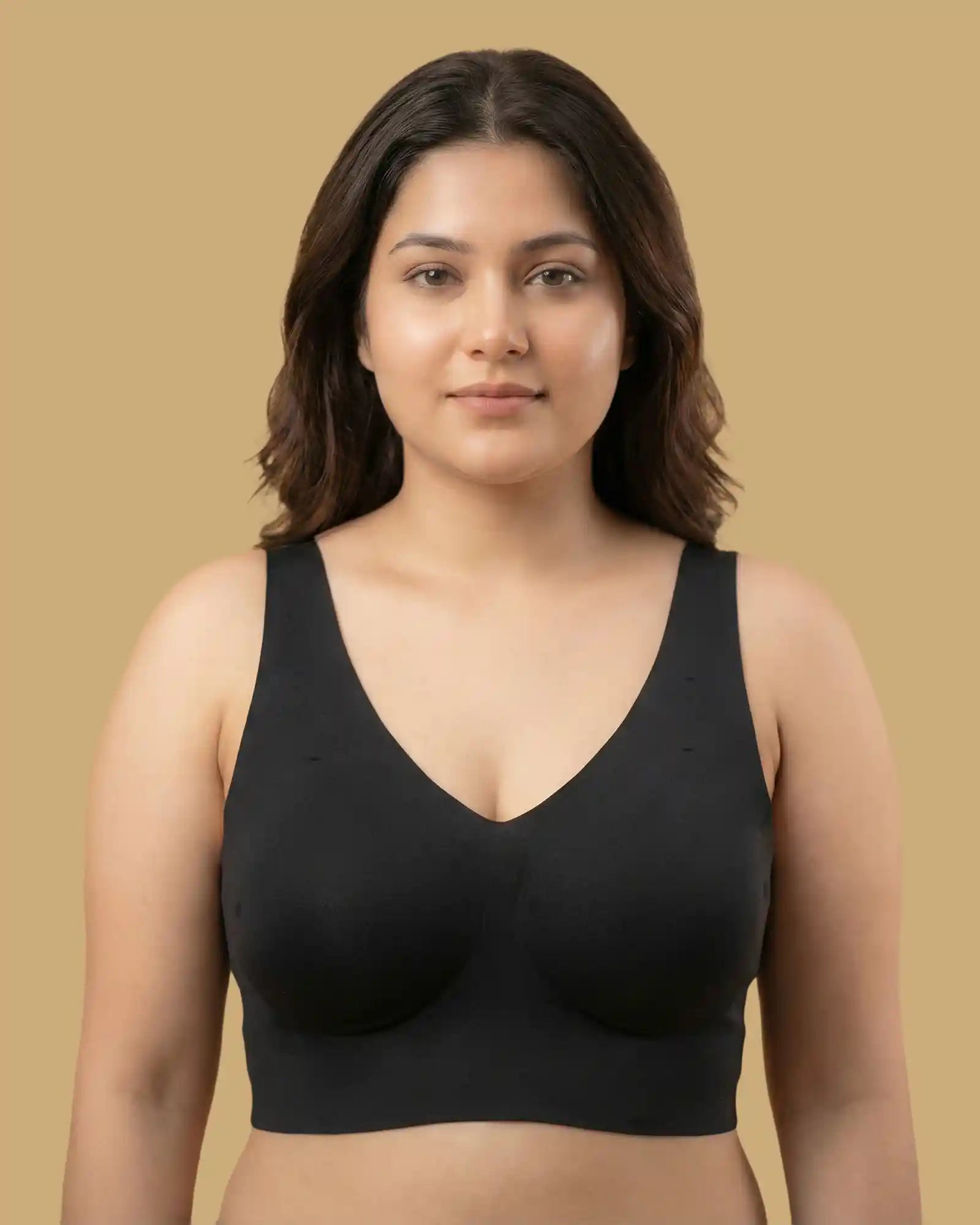 Cotton Padded Full Coverage Bonded Bra (SB-938-Black)