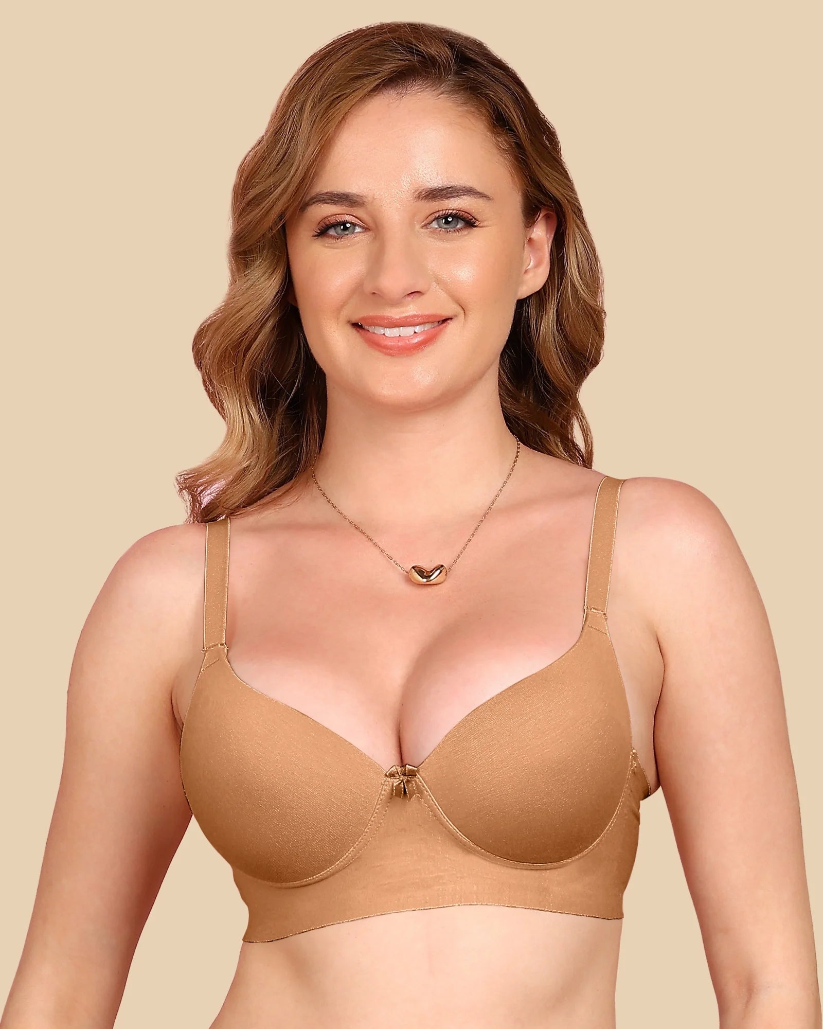Swanz  Bonded Breathable Cotton Push-Up 3/4-Coverage Bra (Level 3 Padding) (SB-93510)