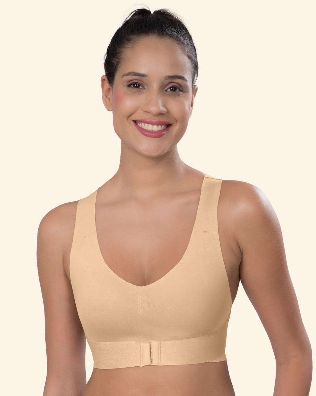 Swanz  Bonded Breathable Cotton Non-Padded Gym Bra with Posture Support (SB-995)