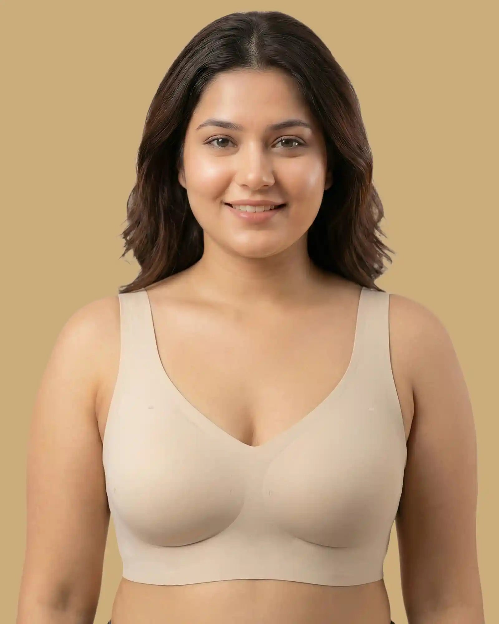 Cotton Padded Full Coverage Plus-Size Bonded Bra (SB-918-Skin)