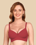 Swanz  Bonded Polyamide Lightly Padded Bra (Level 1 Padding) (SB-95991) (Maroon)