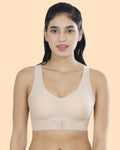 Bonded Gym Bra with Crisscross Back | Padded | Soft Polyamide (TW-SB-987-SKIN)