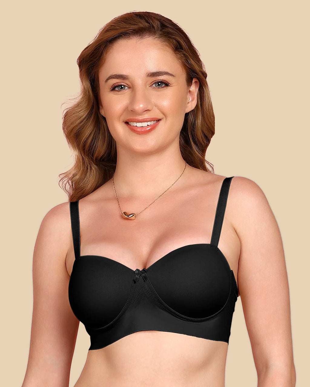 Swanz  Bonded Demi-Cup Padded Cotton Spandex Bra (SB-91012)