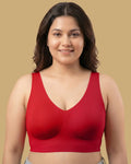 Cotton Padded Full Coverage Plus-Size Bonded Bra (SB-918-Red)