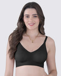 Swanz  Bonded Polyamide Full-Coverage Padded Bra (SB-968) (Black)