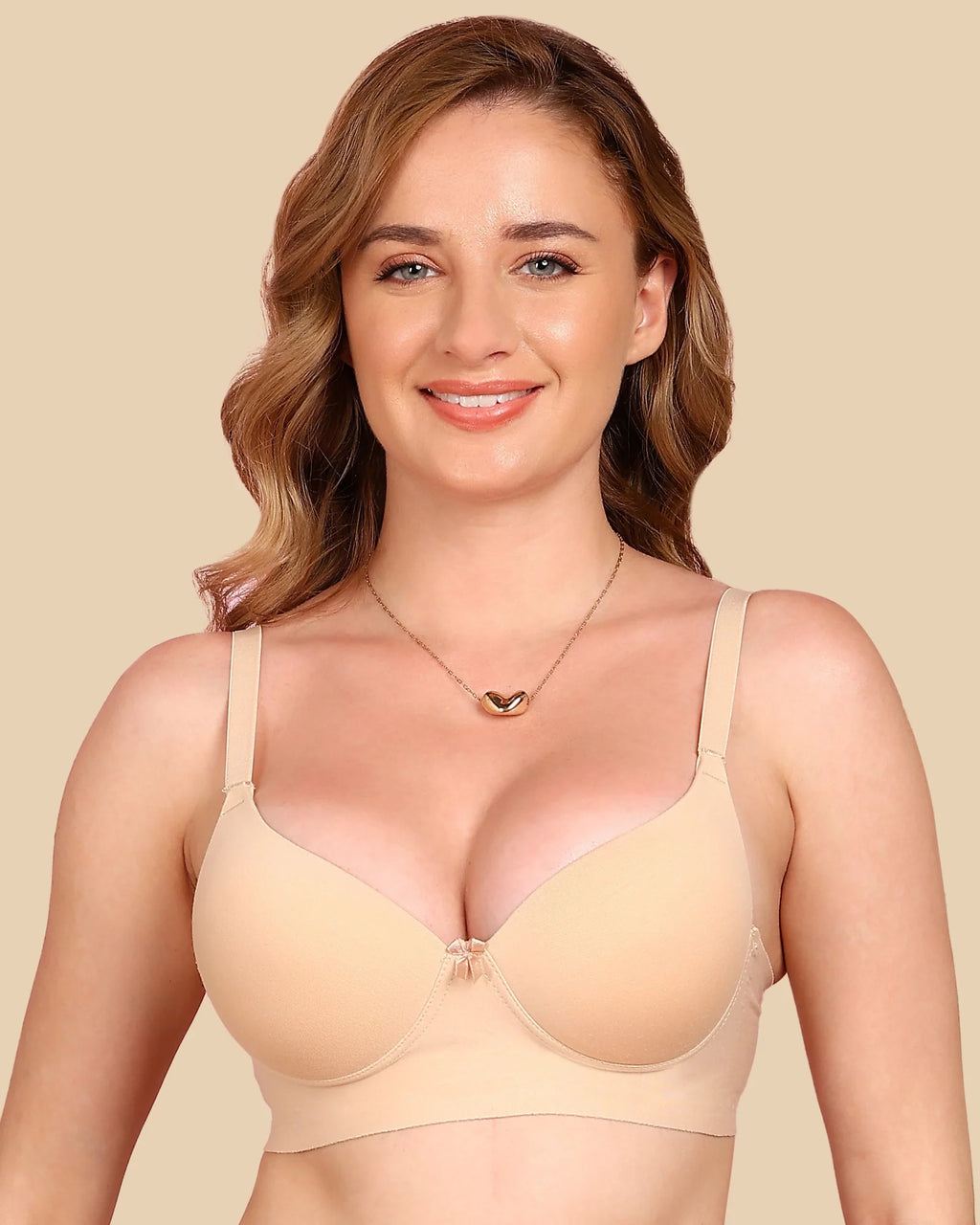 Swanz  Bonded Breathable Cotton Push-Up 3/4-Coverage Bra (Level 3 Padding) (SB-93510)