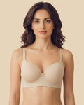 Polyamide Non-Wired Maximiser Push Up Bonded Bra (Level-2 Padding) with 3/4th Coverage  (SB-95107) (Skin)
