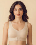 Bonded Gym Bra with Crisscross Back | Non-Padded | Breathable Cotton (Tw-SB-995)(Skin)