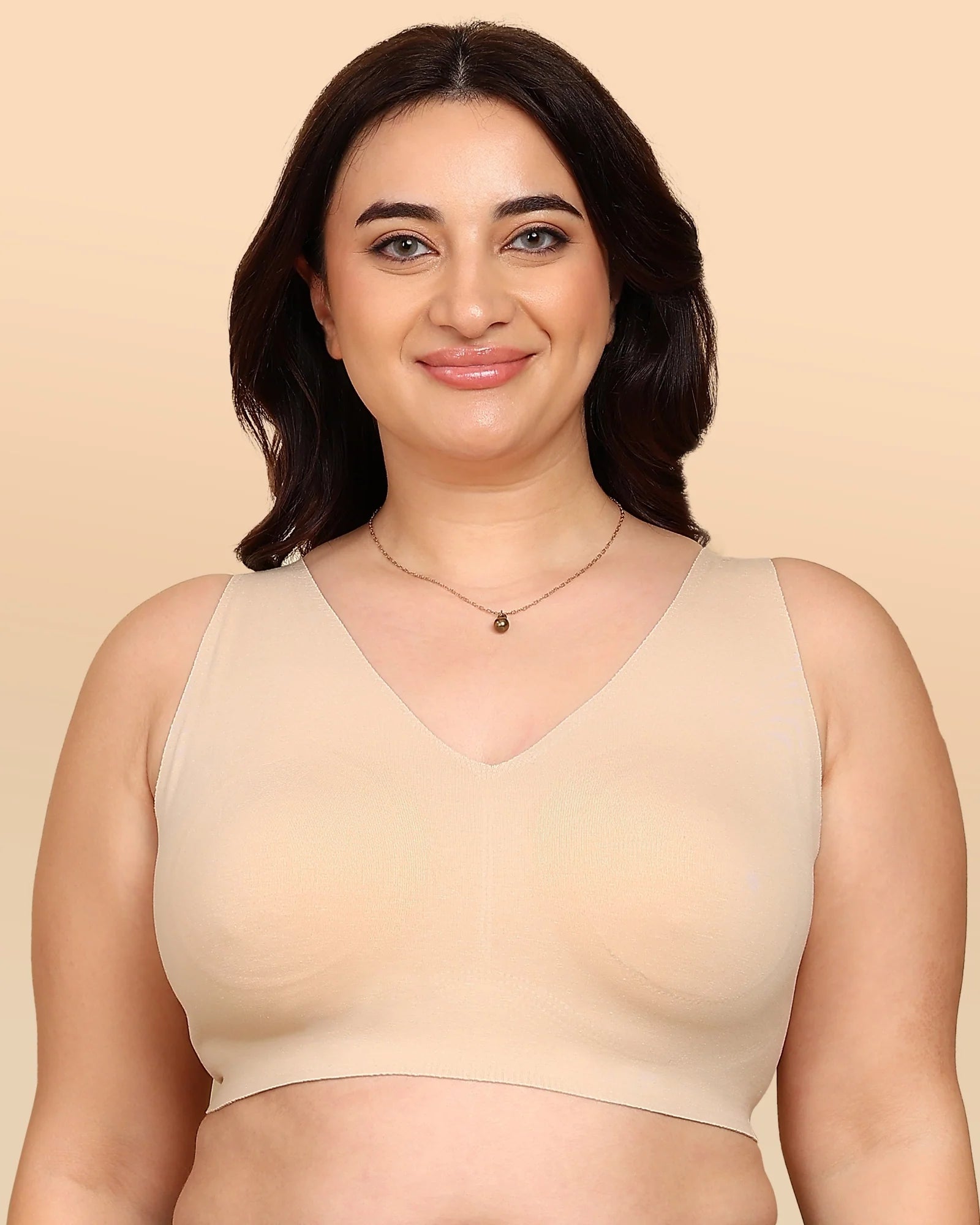 Swanz  Bonded Breathable Cotton Plus-Size Full-Coverage Bra with Hidden Concealer (TW-SB-915)