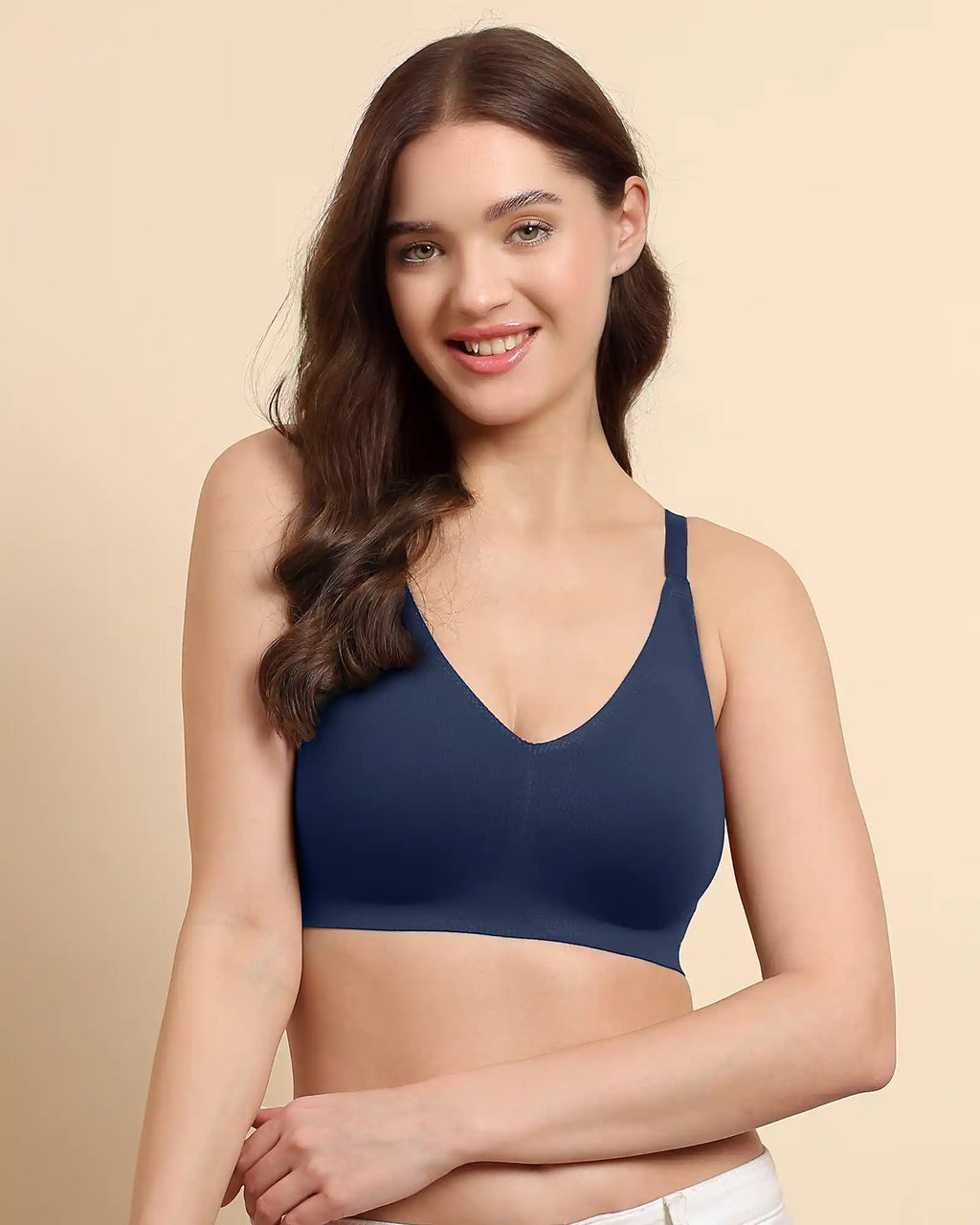 Swanz  Bonded Breathable Cotton Non-Padded Full-Coverage Bra with Hidden Concealer (SB-935)